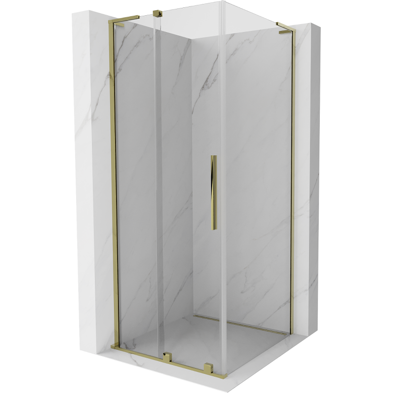 Mexen Velar L cabină de duș glisantă 120 x 120 cm, transparentă, aurie - 871-120-120-03-50