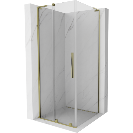 Mexen Velar L cabină de duș glisantă 120 x 120 cm, transparentă, aurie - 871-120-120-03-50