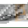 Mexen Rio cabina de duș semirotundă 90 x 90 cm, transparentă, cromată + cădiță Flat, albă - 863-090-090-01-00-4110