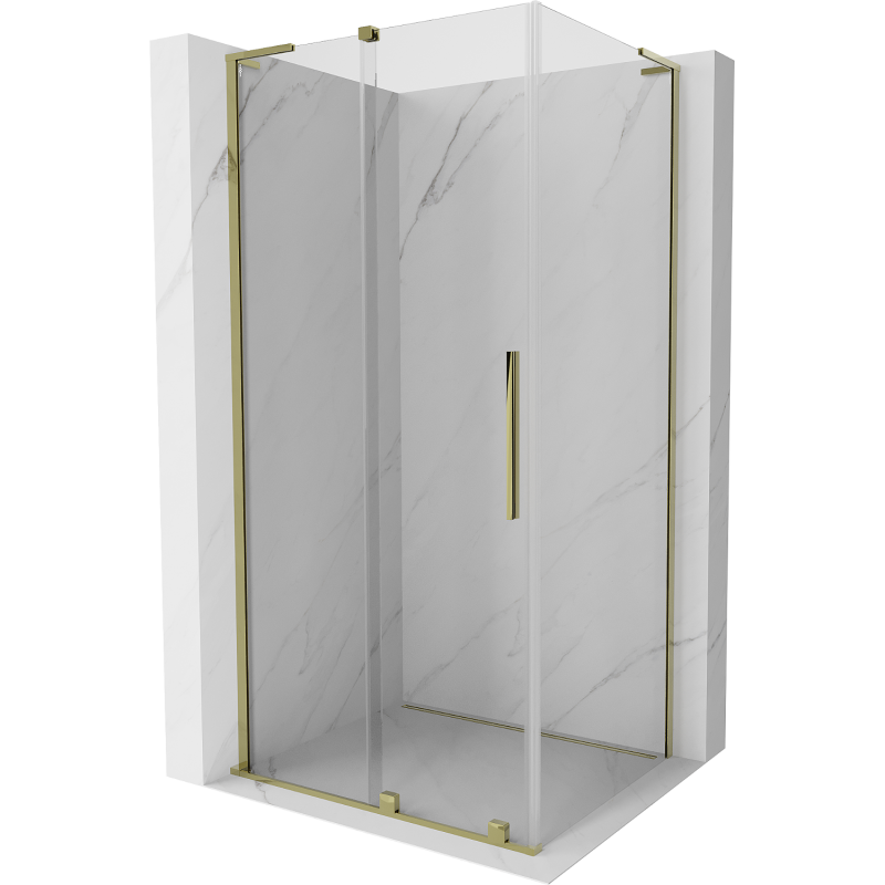 Mexen Velar L cabină de duș glisantă 120 x 80 cm, transparent, aurie - 871-120-080-03-50