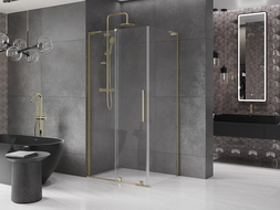 Mexen Velar L cabină de duș glisantă 120 x 80 cm, transparent, aurie - 871-120-080-03-50
