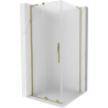 Mexen Velar L cabină de duș glisantă 100 x 100 cm, înghețată, aurie - 871-100-100-33-50