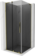 Cabină de duș glisantă Mexen Velar L 90 x 90 cm, grafit, auriu - 871-090-090-43-50