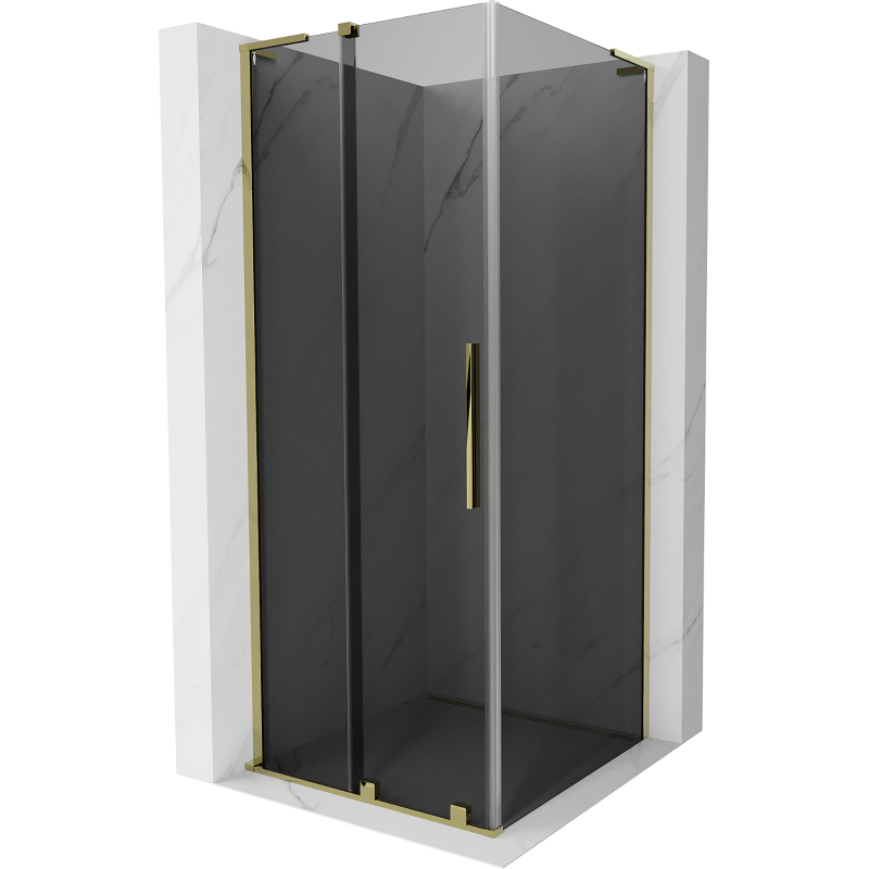 Mexen Velar L cabină de duș glisantă 120 x 120 cm, grafit, auriu - 871-120-120-43-50