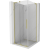 Mexen Velar L cabină de duș glisantă 100 x 100 cm, transparentă, auriu periat - 871-100-100-03-55