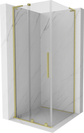 Mexen Velar L cabina de duș culisantă 100 x 100 cm, transparentă, auriu periat - 871-100-100-03-55