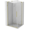 Mexen Velar L cabină de duș glisantă 100 x 80 cm, transparentă, aurie periată - 871-100-080-03-55