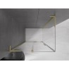 Mexen Velar L 100 x 80 cm-es tolóajtós zuhanykabin, átlátszó, arany kefélt - 871-100-080-03-55