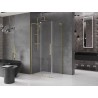 Mexen Velar L cabină de duș glisantă 100 x 80 cm, transparentă, aurie periată - 871-100-080-03-55