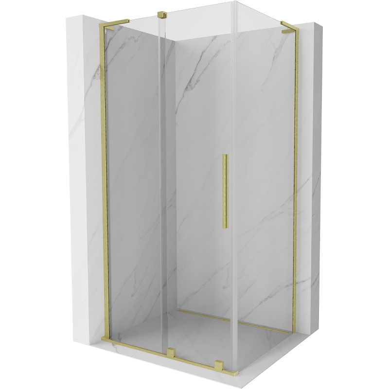 Mexen Velar L cabină de duș glisantă 100 x 85 cm, transparentă, auriu periat - 871-100-085-03-55