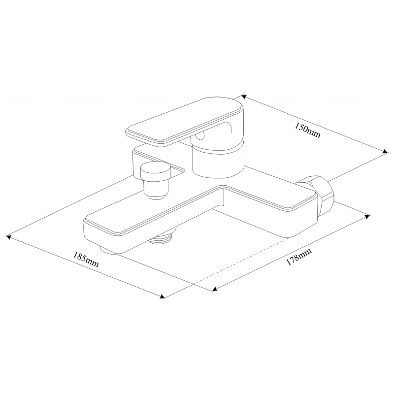 Mexen Mino R72 baterie pentru cadă cu set de duș, negru - 7243R72-70