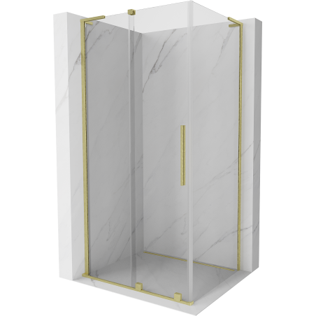 Mexen Velar L cabină de duș glisantă 120 x 75 cm, transparentă, aurie periată - 871-120-075-03-55
