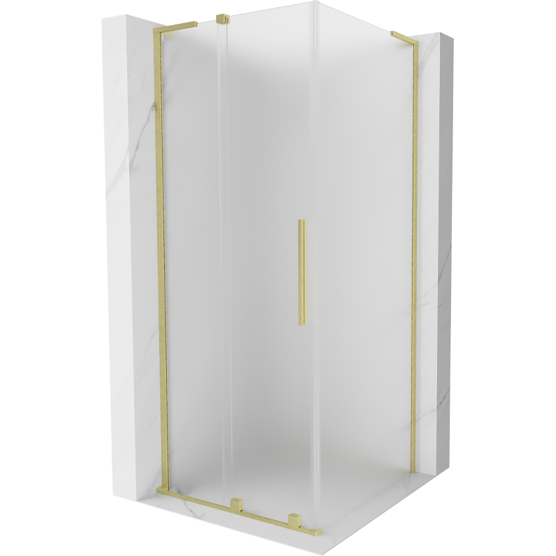 Mexen Velar L cabină de duș glisantă 100 x 100 cm, satinat, auriu periat - 871-100-100-33-55