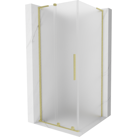Cabină de duș culisantă Mexen Velar L 120 x 120 cm, mat, auriu periat - 871-120-120-33-55