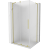 Cabină de duș glisantă Mexen Velar L 90 x 100 cm, înghețat, auriu periat - 871-090-100-33-55