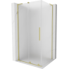 Mexen Velar L cabină de duș glisantă 100 x 75 cm, sablat, auriu periat - 871-100-075-33-55