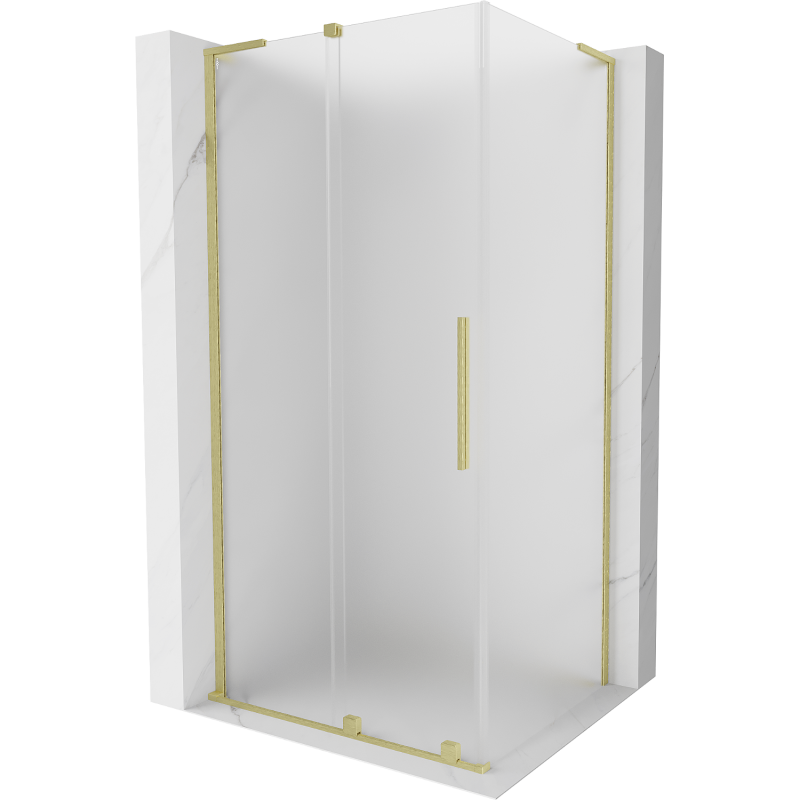 Mexen Velar L cabină de duș glisantă 100 x 85 cm, înghețat, auriu periat - 871-100-085-33-55