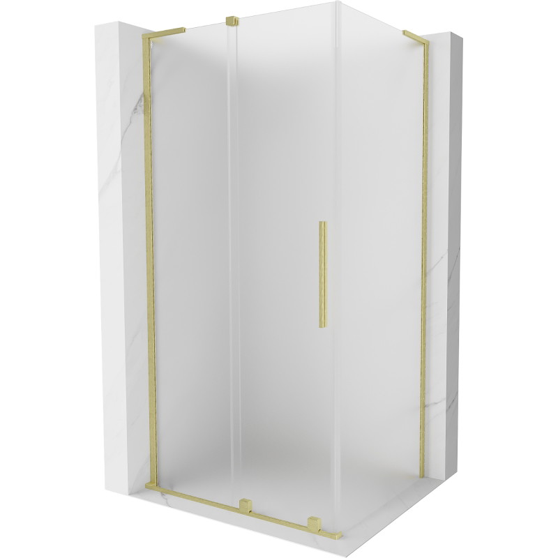 Mexen Velar L cabina de duș culisantă 100 x 120 cm, înghețat, auriu periat - 871-100-120-33-55