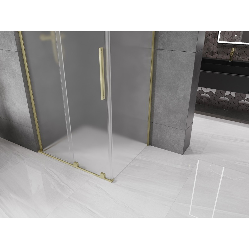 Mexen Velar L cabina de duș culisantă 100 x 120 cm, înghețat, auriu periat - 871-100-120-33-55