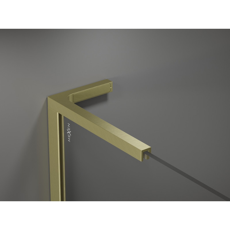 Mexen Velar L cabina de duș culisantă 100 x 120 cm, înghețat, auriu periat - 871-100-120-33-55
