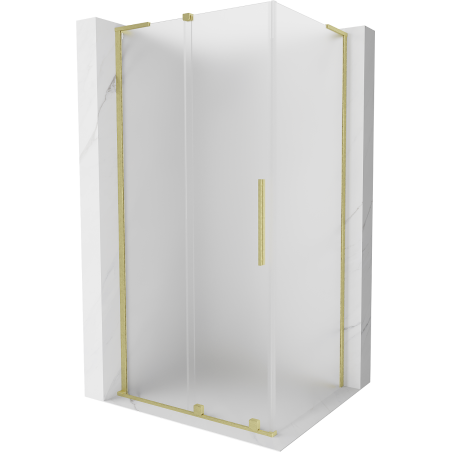 Mexen Velar L cabină de duș glisantă 120 x 110 cm, înghețat, aurie periată - 871-120-110-33-55