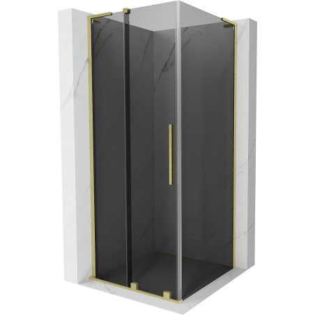 Mexen Velar L cabină de duș culisantă 120 x 120 cm, grafit, aur periat - 871-120-120-43-55
