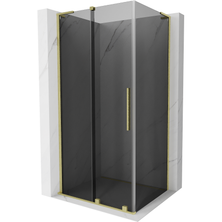 Mexen Velar L cabină de duș glisantă 100 x 85 cm, grafit, auriu periat - 871-100-085-43-55