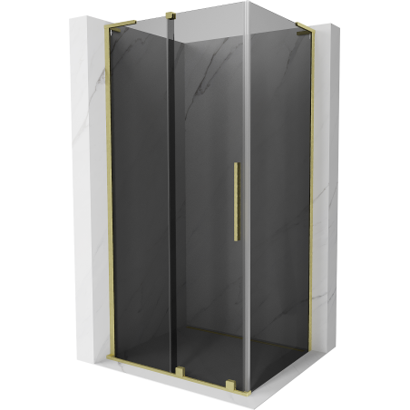 Mexen Velar L cabină de duș culisantă 100 x 120 cm, grafit, auriu periat - 871-100-120-43-55