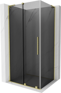 Mexen Velar L zuhanykabin tolóajtókkal 120 x 75 cm, grafit, arany kefével - 871-120-075-43-55