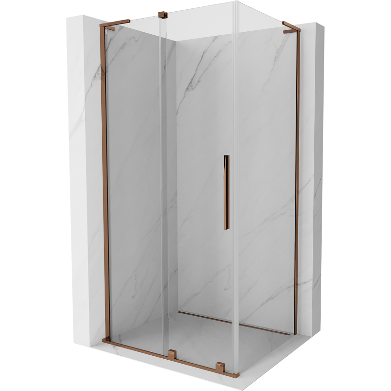 Mexen Velar L cabină de duș glisantă 90 x 70 cm, transparent, aur roz - 871-090-070-03-60