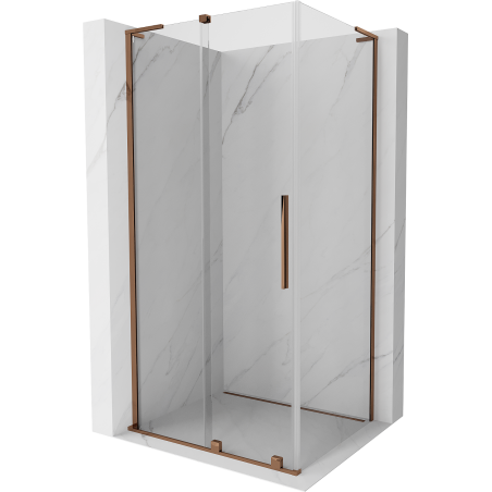 Mexen Velar L cabină de duș glisantă 100 x 110 cm, transparent, auriu roz - 871-100-110-03-60