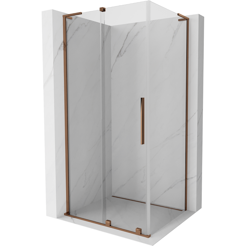 Mexen Velar L cabină de duș glisantă 120 x 85 cm, transparent, aur roz - 871-120-085-03-60
