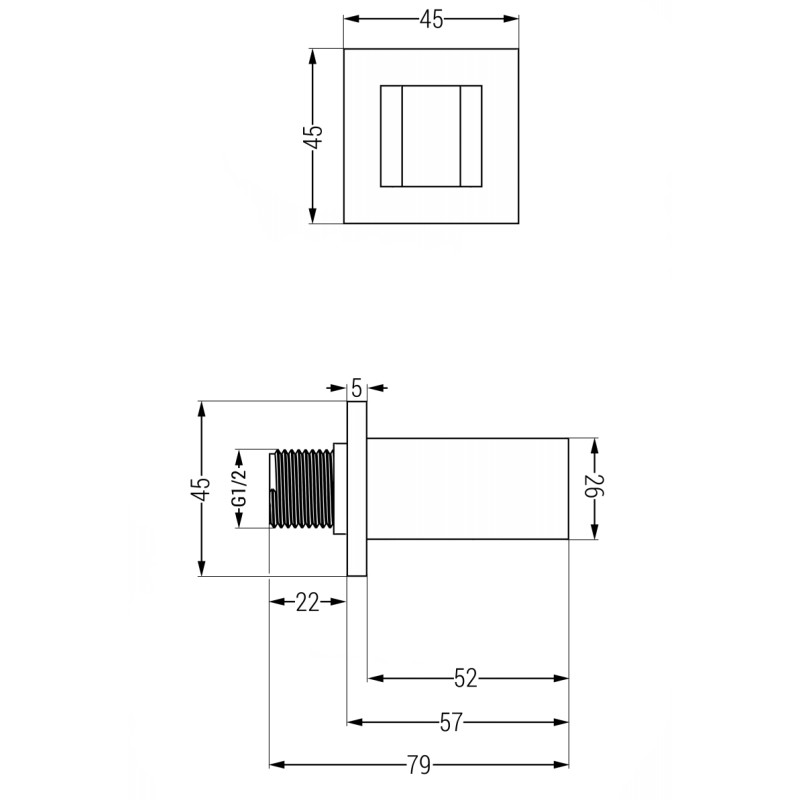 Mexen Cube suport de duș, gri cu aspect periat - 79350-66