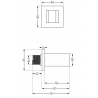Mexen Cube suport de duș, gri cu aspect periat - 79350-66