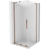 Cabină de duș Mexen Velar L culisantă 100 x 100 cm, satinată, aur roz - 871-100-100-33-60