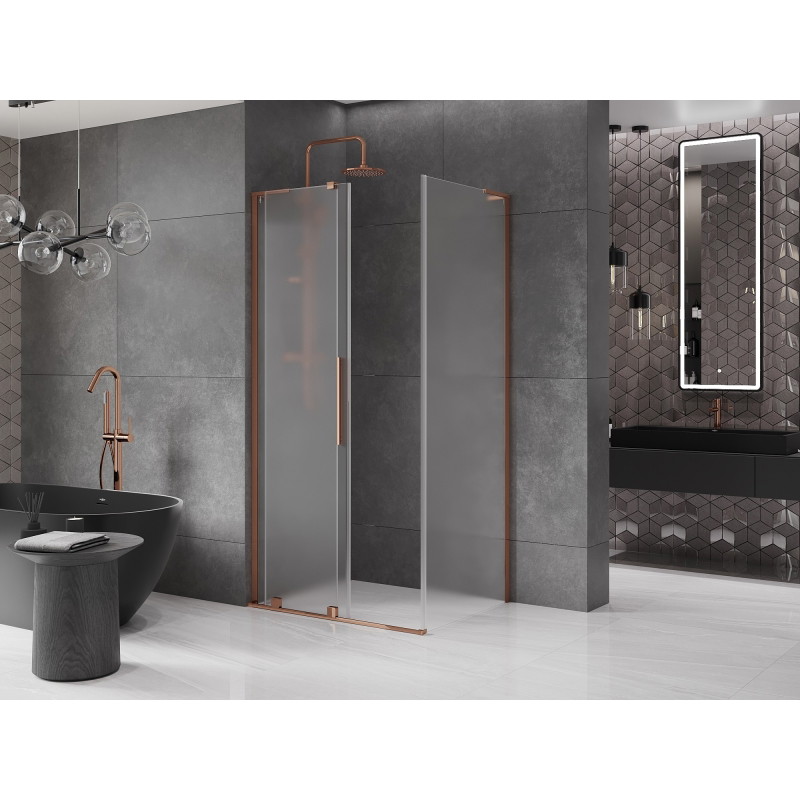 Mexen Velar L cabina de duș glisantă 100 x 75 cm, mat, aur roz - 871-100-075-33-60