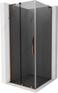 Cabină de duș culisantă Mexen Velar L 90 x 90 cm, grafit, aur roz - 871-090-090-43-60