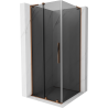 Cabina de duș culisantă Mexen Velar L 100 x 100 cm, grafit, aur roz - 871-100-100-43-60