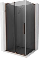 Cabină de duș glisantă Mexen Velar L 90 x 100 cm, grafit, aur roz - 871-090-100-43-60