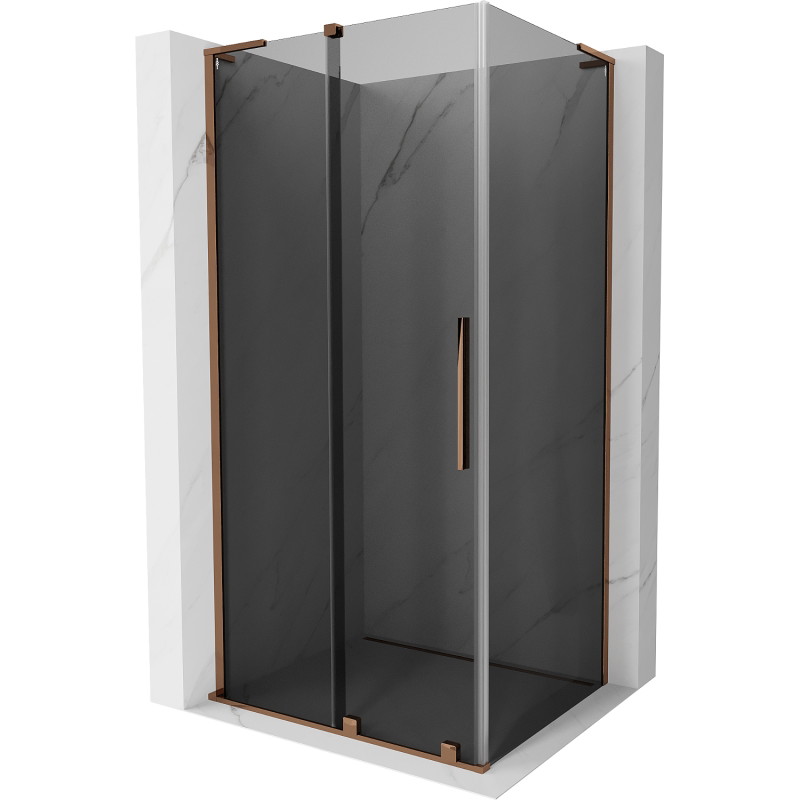 Mexen Velar L 110 x 85 cm-es tolóajtós zuhanykabin, grafit, rózsaarany - 871-110-085-43-60