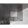 Mexen Velar L 110 x 85 cm-es tolóajtós zuhanykabin, grafit, rózsaarany - 871-110-085-43-60