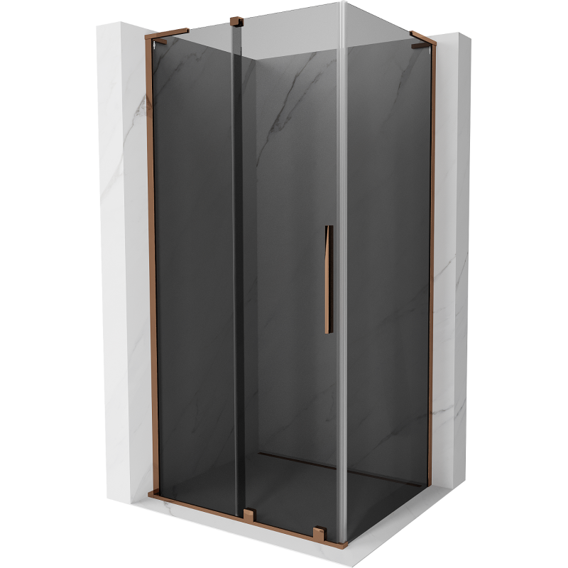 Cabină de duș culisantă Mexen Velar L 120 x 100 cm, grafit, aur roz - 871-120-100-43-60