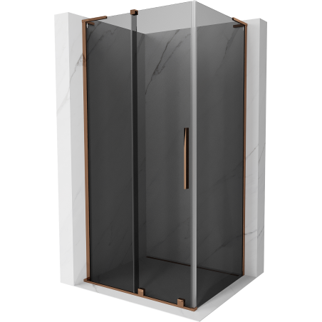 Mexen Velar L cabină de duș glisantă 120 x 110 cm, grafit, aur roz - 871-120-110-43-60