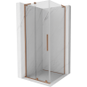 Cabină de duș glisantă Mexen Velar L 100 x 100 cm, transparent, cupru periat - 871-100-100-03-65