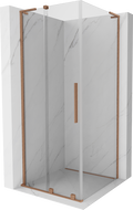Cabină de duș glisantă Mexen Velar L 100 x 100 cm, transparent, cupru periat - 871-100-100-03-65