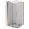 Cabină de duș glisantă Mexen Velar L 120 x 80 cm, transparentă, cupru periat - 871-120-080-03-65