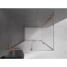 Mexen Velar L zuhanykabin tolóajtóval 120 x 80 cm, átlátszó, kefélt réz - 871-120-080-03-65