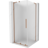 Cabină de duș glisantă Mexen Velar L 90 x 90 cm, geam sablat, cupru periat - 871-090-090-33-65