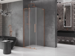 Cabină de duș glisantă Mexen Velar L 100 x 100 cm, mat, cupru periat - 871-100-100-33-65