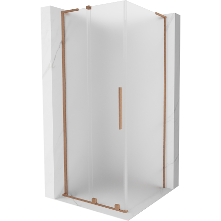 Cabină de duș glisantă Mexen Velar L 120 x 120 cm, înghețată, cupru periat - 871-120-120-33-65